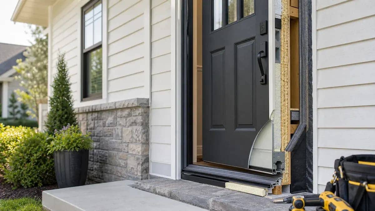 New residential entry door installed