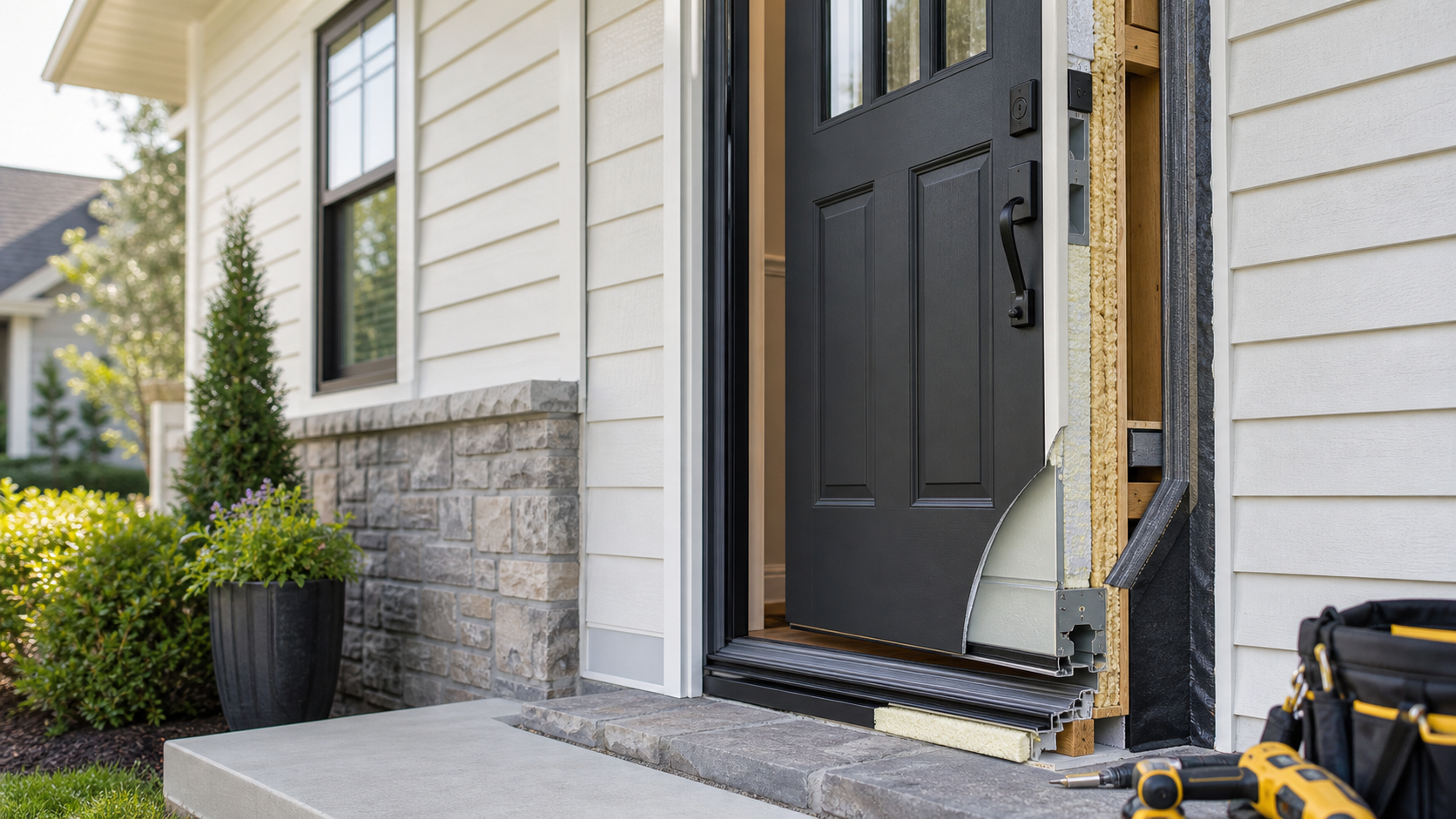 New residential entry door installed