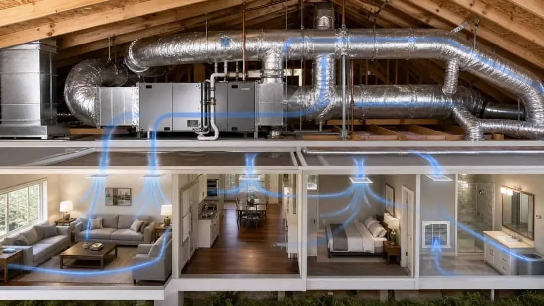 HVAC ductwork in a home