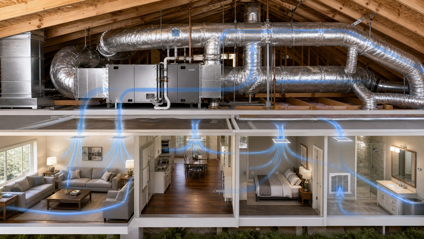 HVAC ductwork in a home