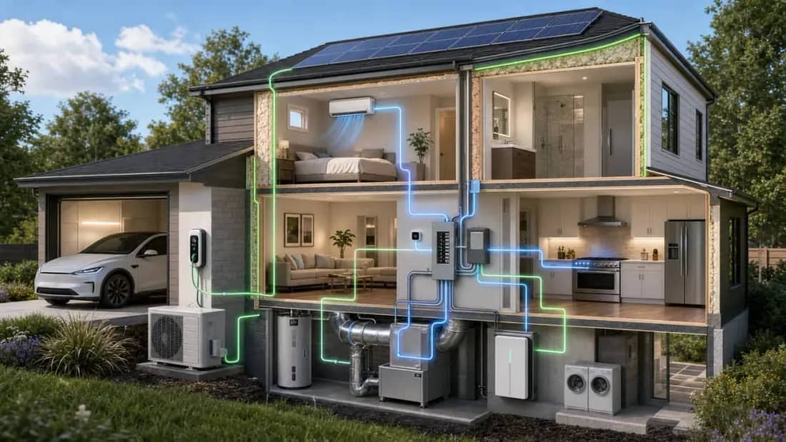 Whole-home electrification upgrades in a residential setting